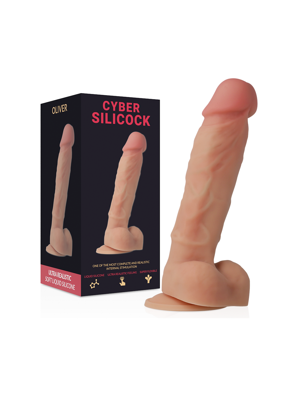 CYBER SILICOCK OLIVER REALISTICO SILICONA LIQUIDA 19 CM