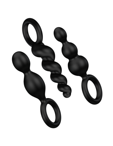 SATISFYER ANAL PLUGS SET 3PCS BLACK