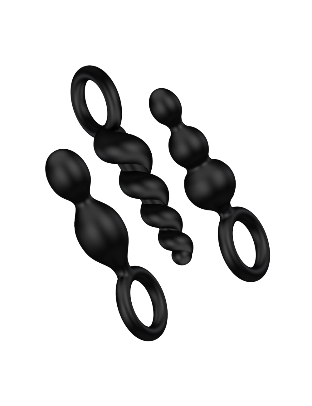 SATISFYER ANAL PLUGS SET 3PCS BLACK