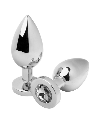 METALHARD ANAL PLUG DIAMOND TRANSPARENTE MEDIUM 7.62CM