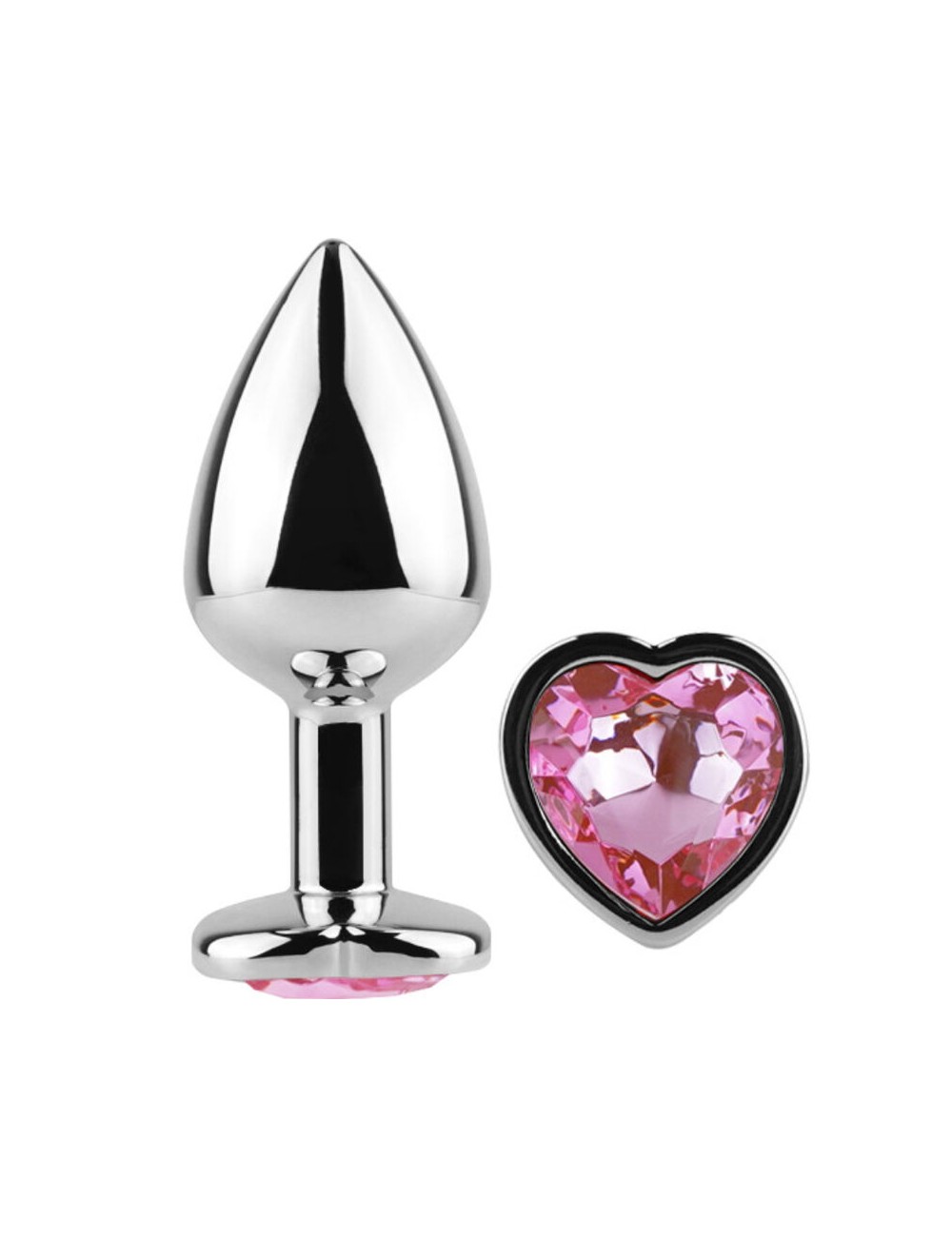 SECRET PLAY - METAL BUTT PLUG CORAZÓN FUCSIA TALLA S 7 CM