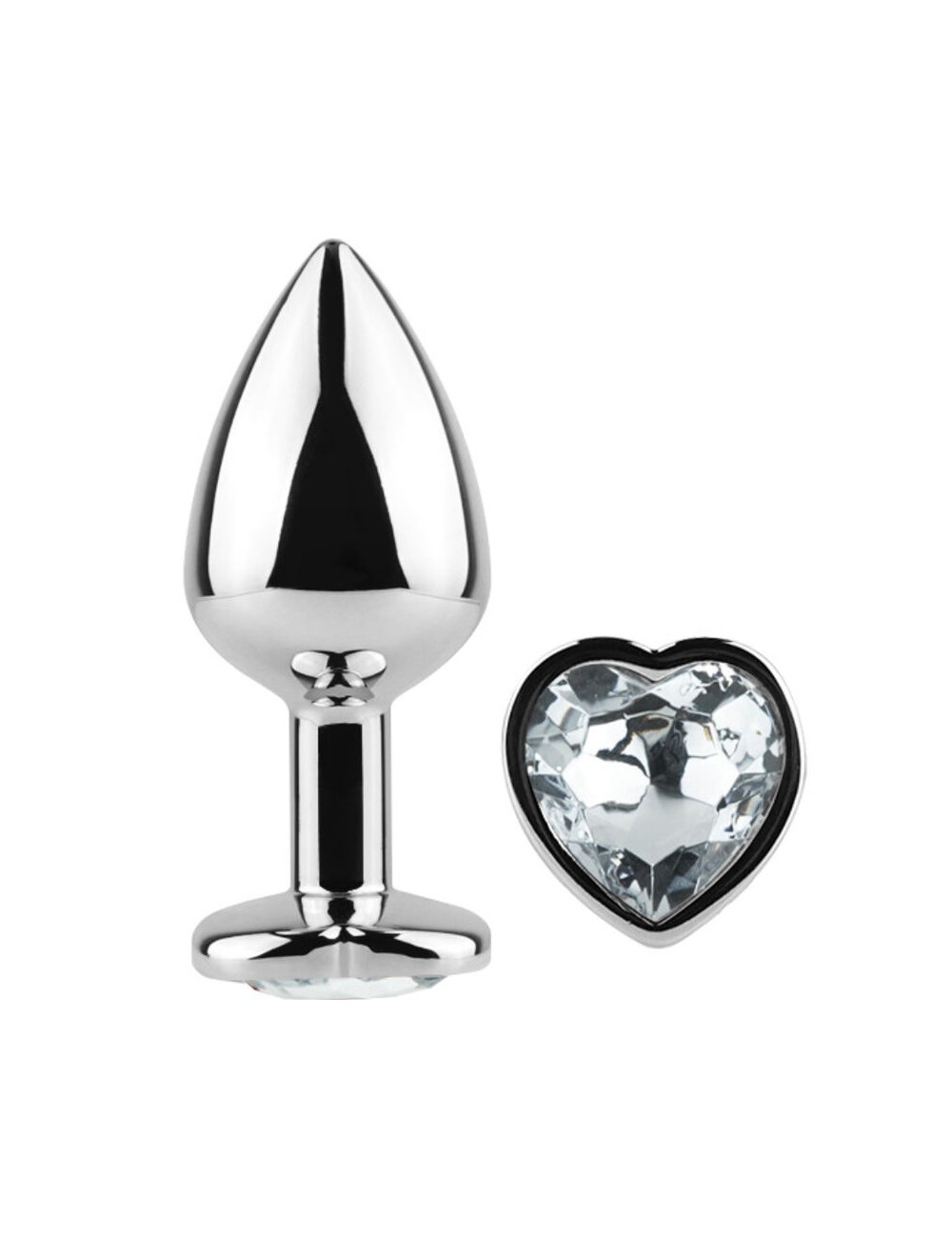 SECRET PLAY - METAL BUTT PLUG CORAZÓN TRANSPARENTE TALLA S 7 CM SECRET PLAY - METAL BUTT PLUG CORAZÓN TRANSPARENTE TALLA S 7 CM