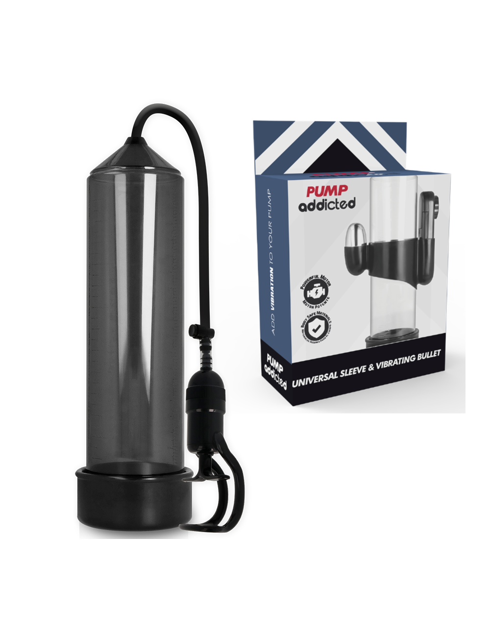 PUMP ADDICTED BOMBA ERECCIÓN RX5 NEGRO CON VIBRADOR