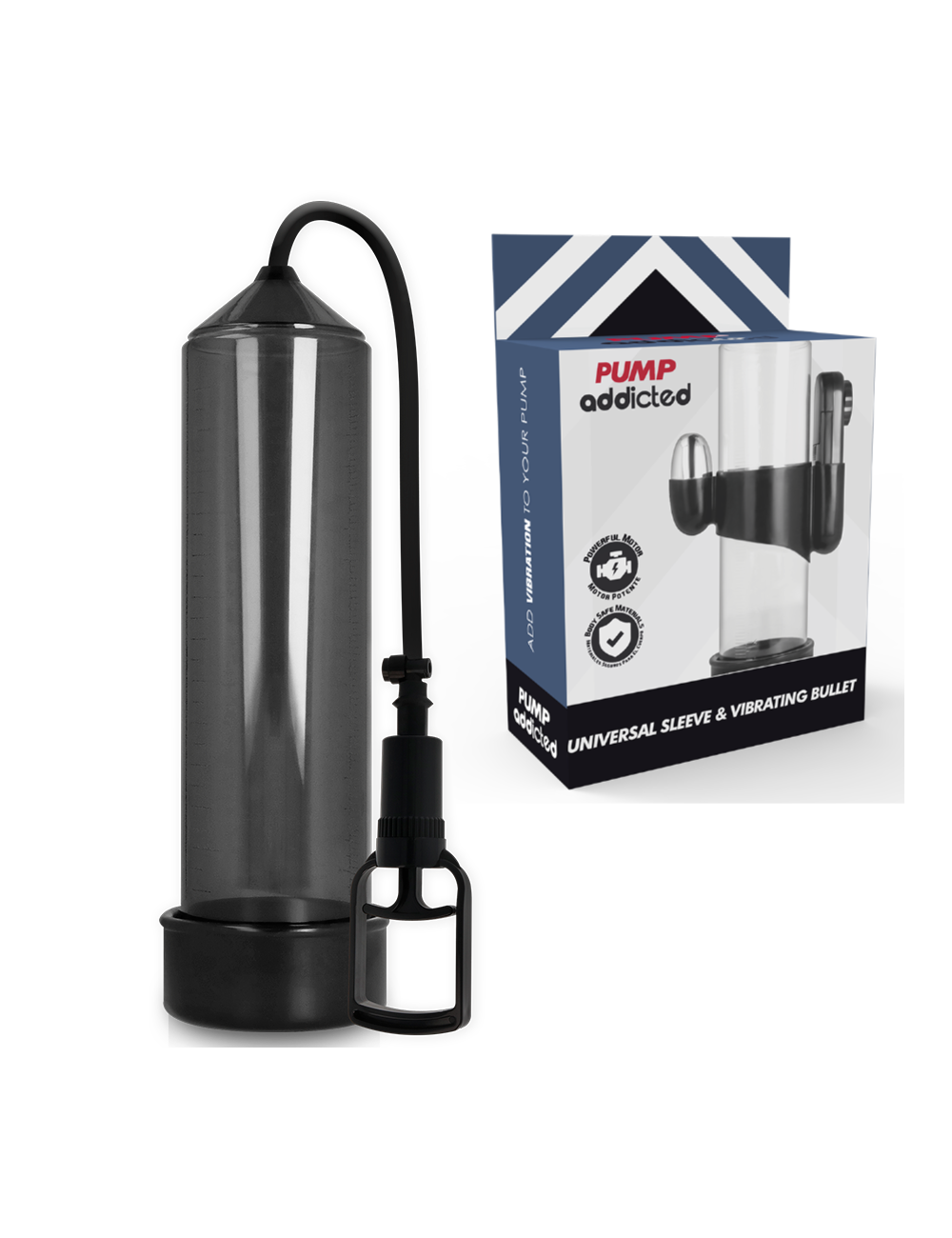 PUMP ADDICTED BOMBA ERECCIÓN RX7 NEGRO CON VIBRADOR