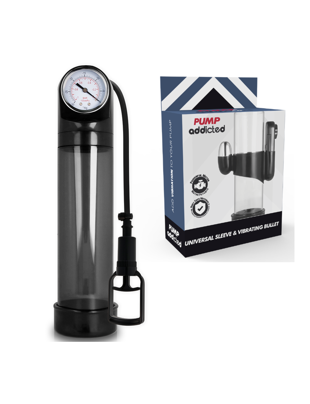PUMP ADDICTED BOMBA ERECCIÓN RX9 NEGRO CON VIBRADOR