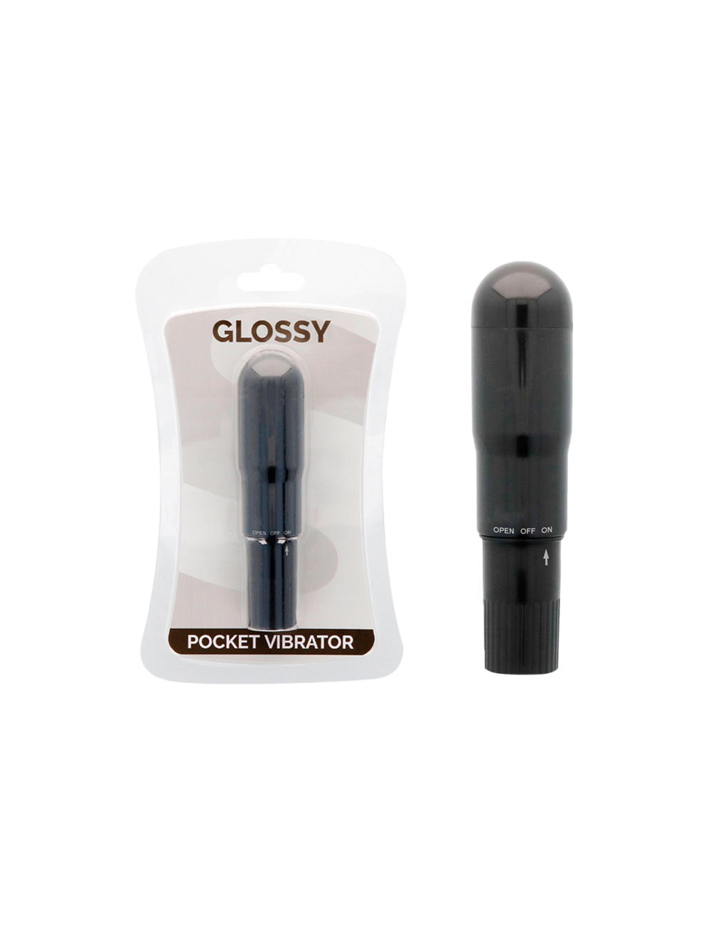 GLOSSY POCKET VIBRADOR NEGRO
