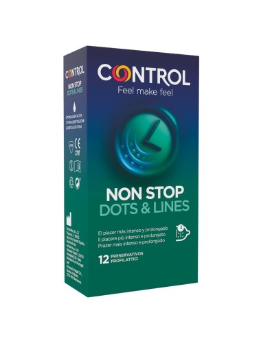 CONTROL NONSTOP PUNTOS Y ESTRIAS PRESERVATIVOS 12 UNIDADES