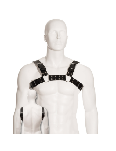 LEATHER BODY BLACK BULL DOG HARNESS