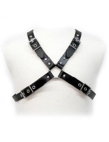 LEATHER BODY BLACK BUCKLE HARNESS FOR MEN