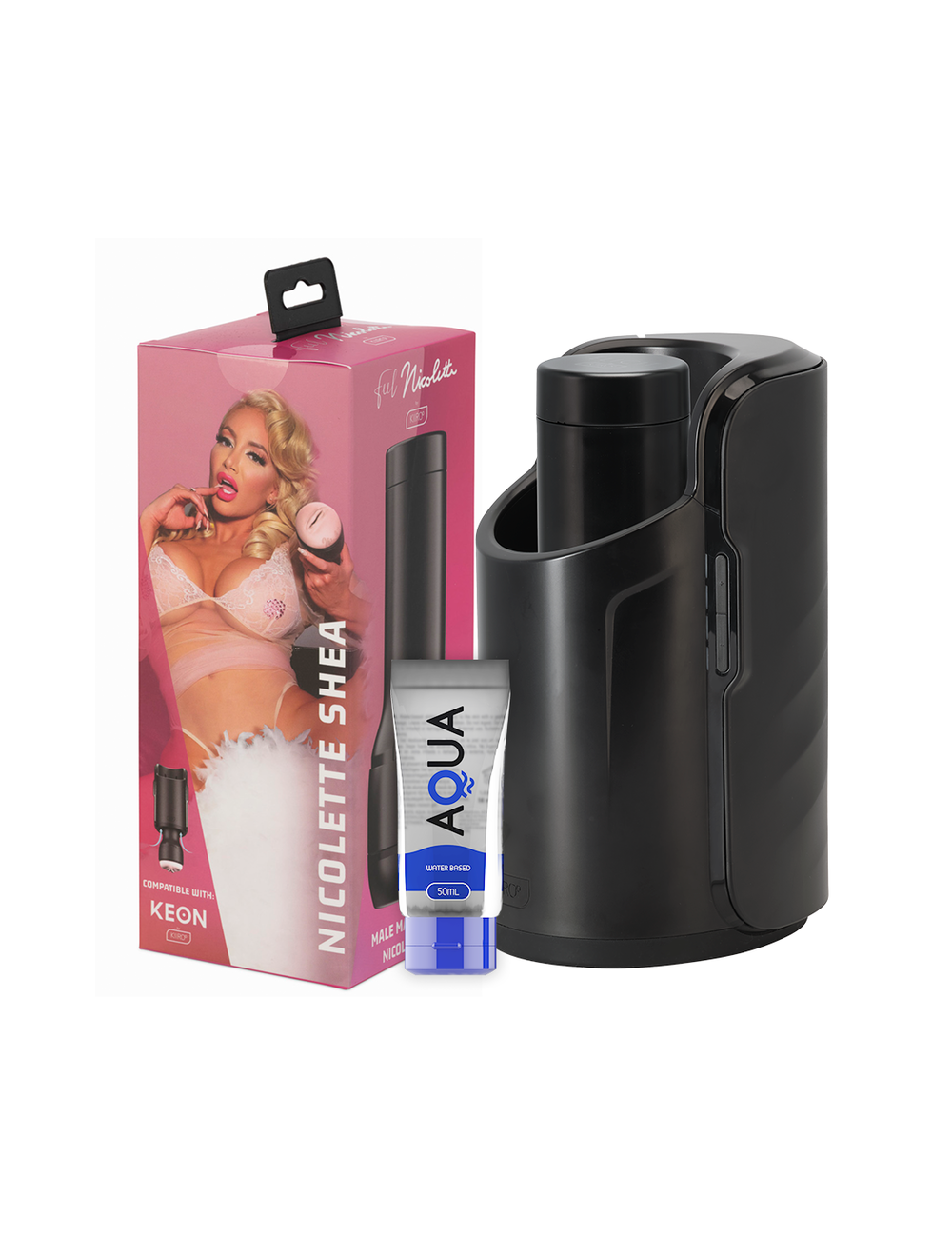 KIIROO KEON + FEEL NICOLETTE SHEA STROKER + LUBRICANTE AQUA QUALITY 50 ML