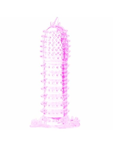 FUNDA PARA PENE CON PUNTOS ESTIMULANTES ROSA 14 CM