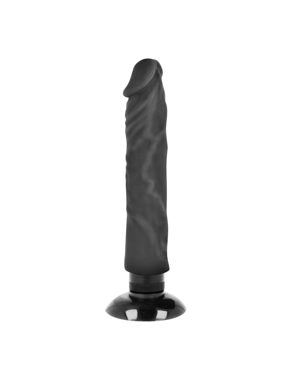 BASECOCK REALISTIC VIBRADOR 2-1 NEGRO  20CM