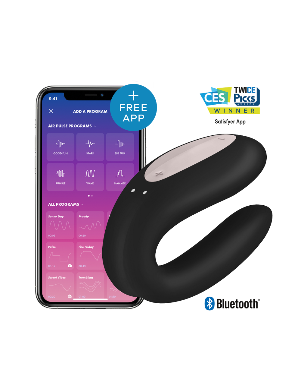 SATISFYER DOUBLE JOY CON APP - ORO NEGRO SATISFYER DOUBLE JOY CON APP - ORO NEGRO