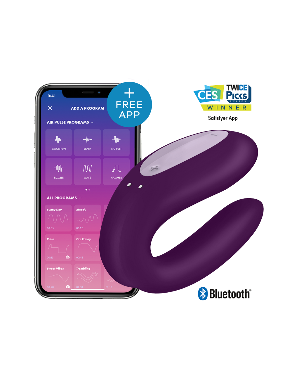 SATISFYER DOUBLE JOY CON APP - MORADO SATISFYER DOUBLE JOY CON APP - MORADO