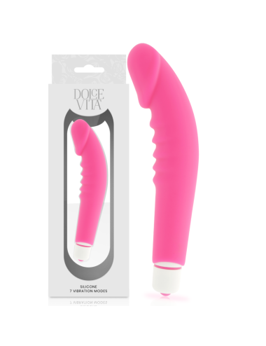 DOLCE VITA  REALISTIC  PLEASURE VIBRADOR SILICONA ROSA