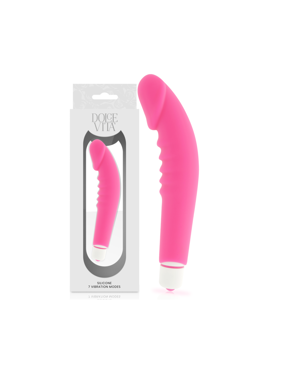 DOLCE VITA  REALISTIC  PLEASURE VIBRADOR SILICONA ROSA