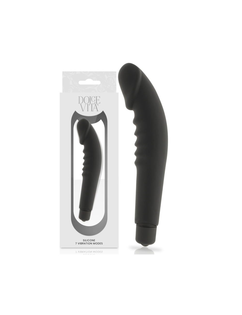 DOLCE VITA  REALISTIC  PLEASURE VIBRADOR SILICONA NEGRO