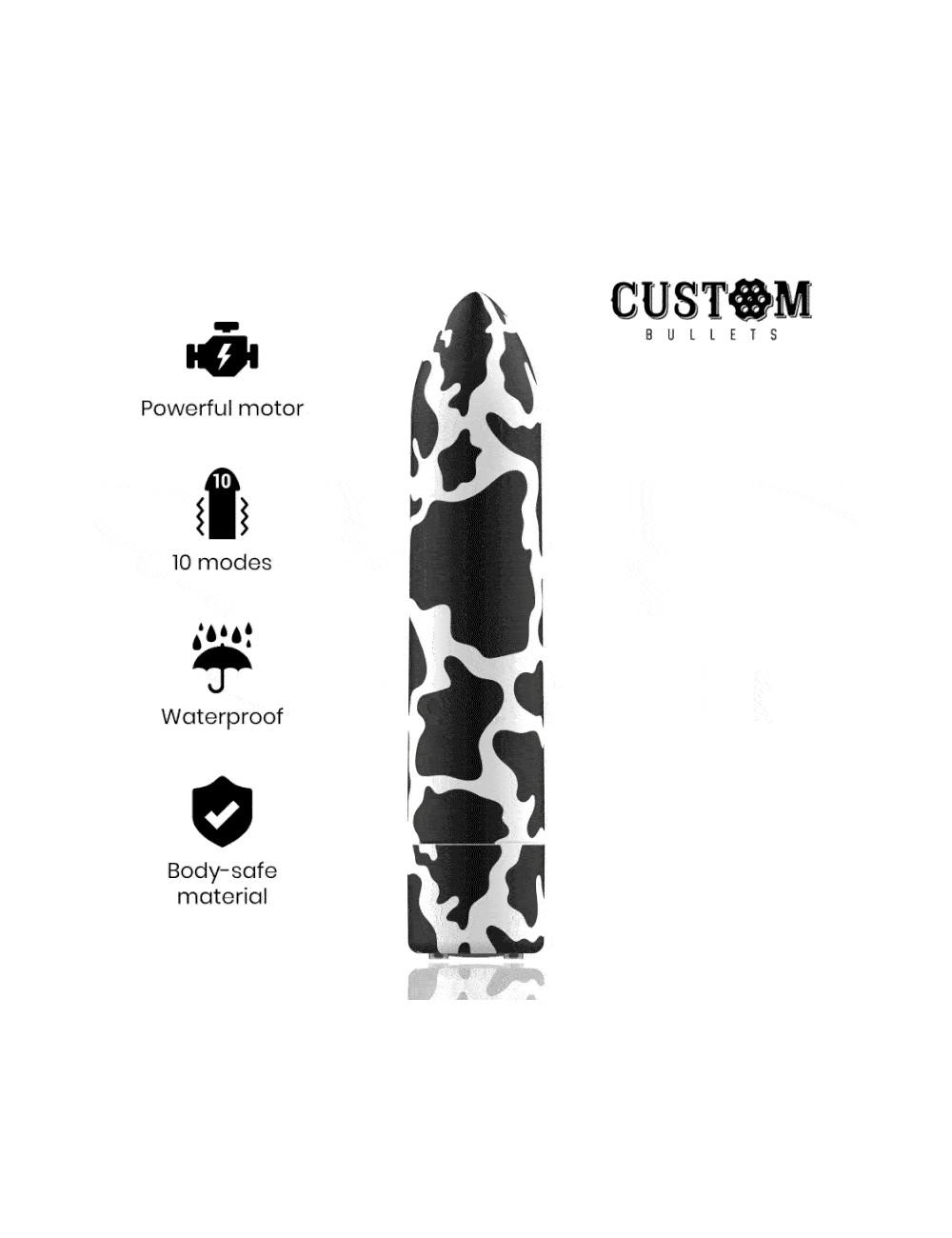 CUSTOM BULLETS BALA RECARGABLE COW 10 INTENSIDADES