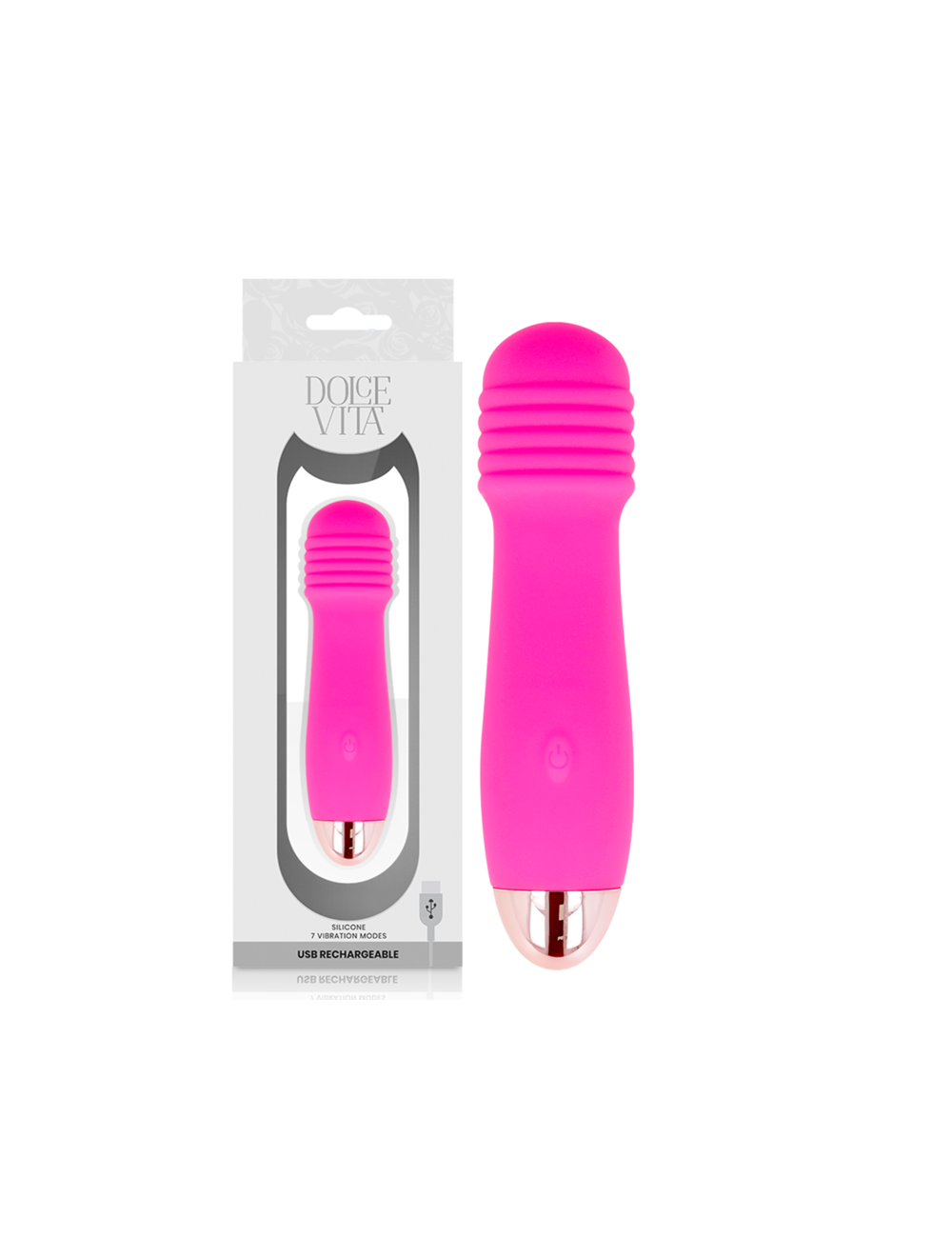 DOLCE VITA VIBRADOR RECARGABLE THREE ROSA 7 VELOCIDADES