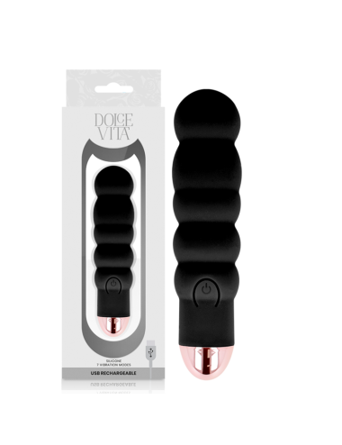 DOLCE VITA VIBRADOR RECARGABLE SIX NEGRO 7 VELOCIDADES