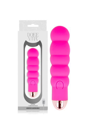 DOLCE VITA VIBRADOR RECARGABLE SIX ROSA 7 VELOCIDADES