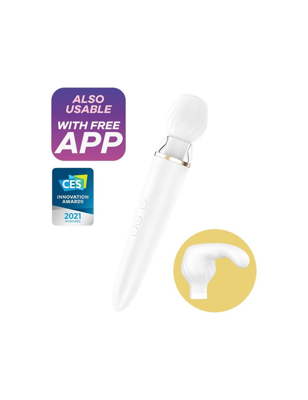SATISFYER DOUBLE WAND-ER APP - BLANCO SATISFYER DOUBLE WAND-ER APP - BLANCO