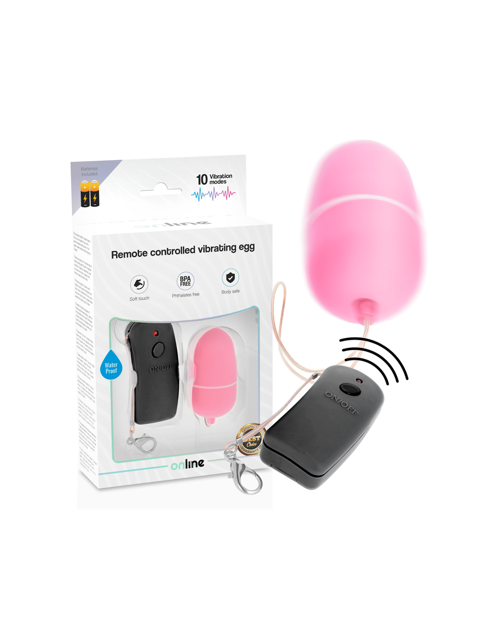 ONLINE HUEVO VIBRADOR CON MANDO CONTROL REMOTO - ROSA
