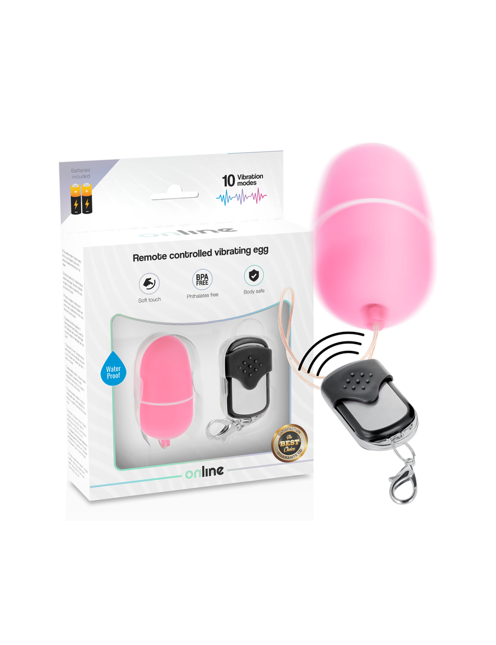 ONLINE HUEVO VIBRADOR CONTROL REMOTO M - ROSA