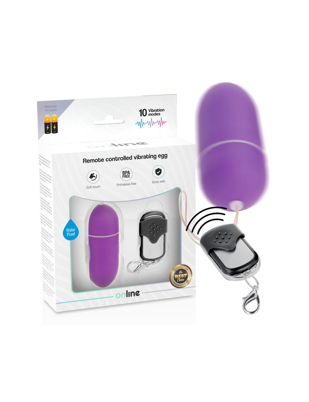 ONLINE HUEVO VIBRADOR CONTROL REMOTO L - LILA