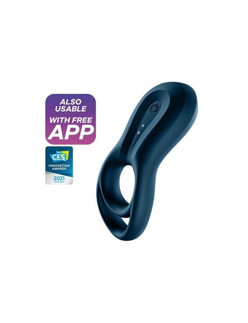 SATISFYER EPIC DUO ANILLO VIBRADOR APP - AZUL