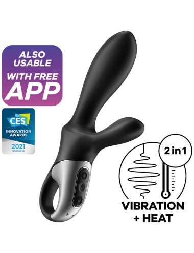 SATISFYER HEAT CLIMAX + VIBRADOR ANAL APP - NEGRO