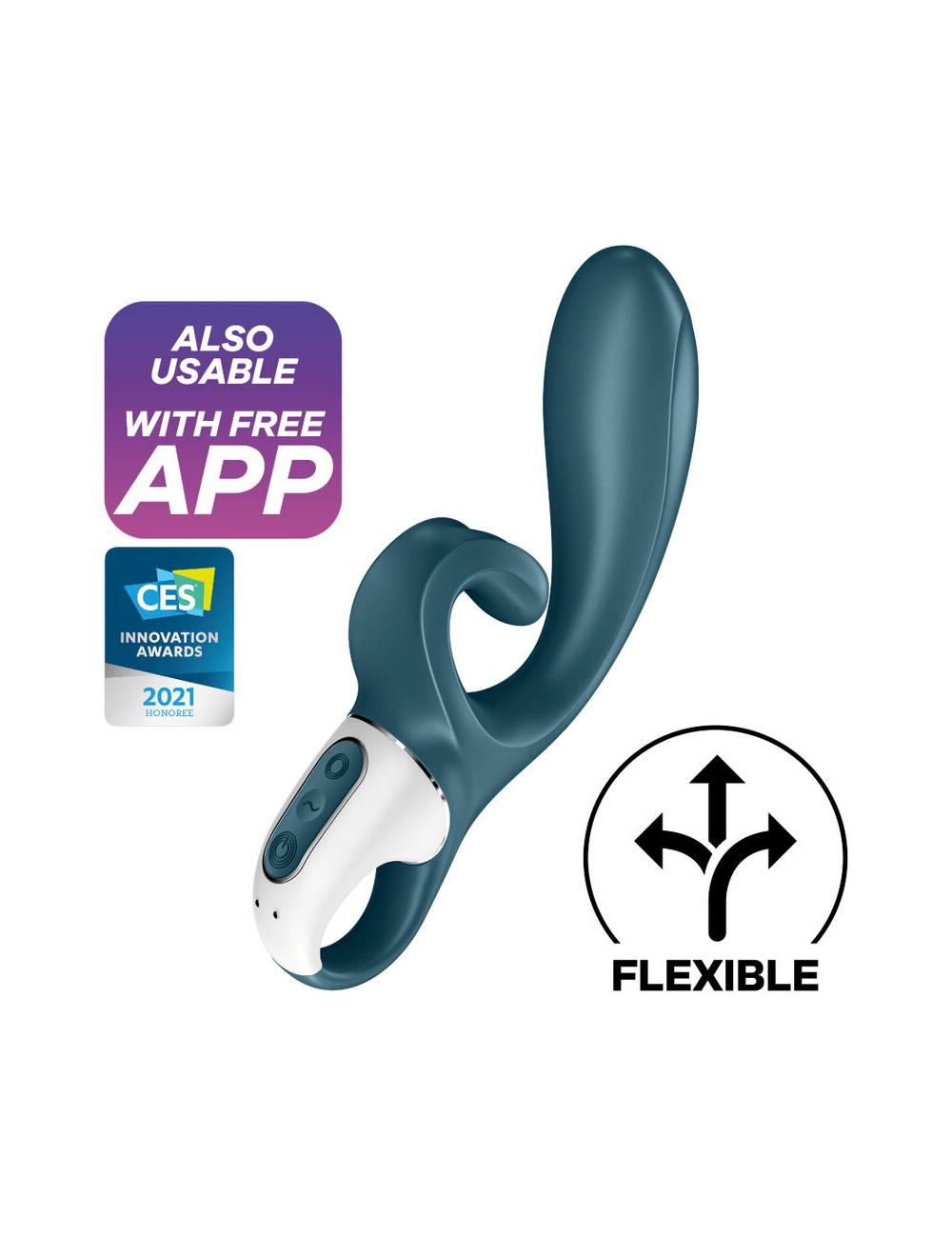 SATISFYER HUG ME VIBRADOR RABBIT APP - AZUL SATISFYER HUG ME VIBRADOR RABBIT APP - AZUL