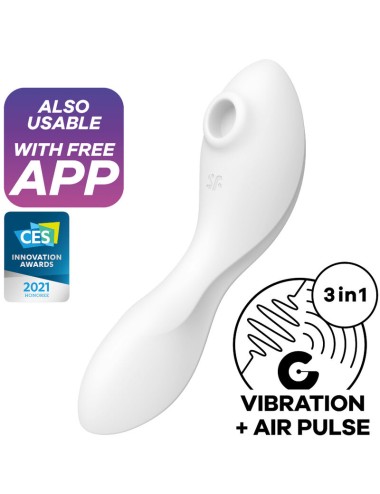 SATISFYER CURVY TRINITY 5 ESTIMULADOR Y VIBRADOR APP - BLANCO