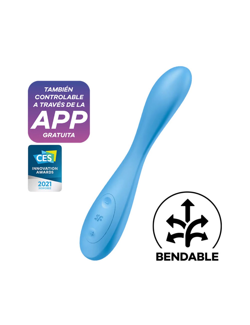 SATISFYER G-SPOT FLEX 4+ MULTI VIBRADOR APP - AZUL SATISFYER G-SPOT FLEX 4+ MULTI VIBRADOR APP - AZUL