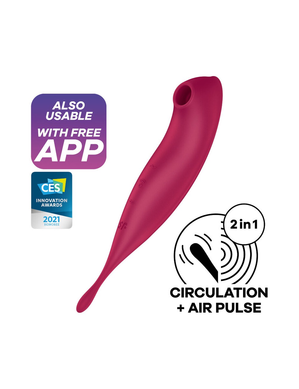 SATISFYER TWIRLING PRO+ ESTIMULADOR Y VIBRADOR APP - ROJO