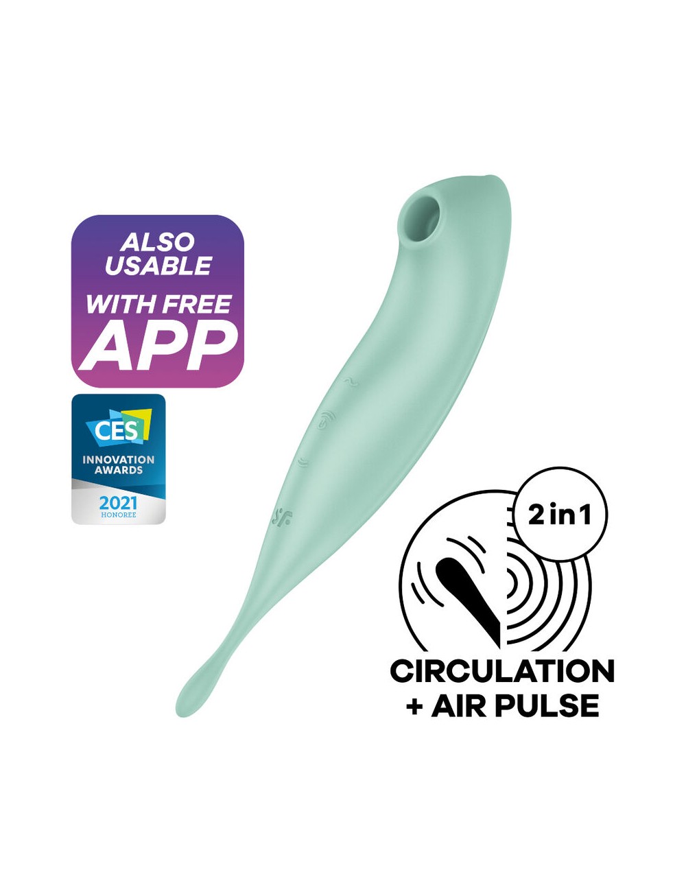 SATISFYER TWIRLING PRO+ ESTIMULADOR Y VIBRADOR APP - VERDE