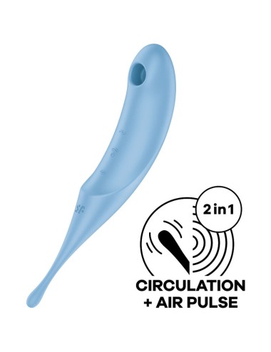 SATISFYER TWIRLING PRO ESTIMULADOR Y VIBRADOR - AZUL