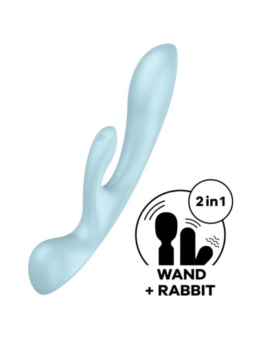 SATISFYER TRIPLE OH VIBRADOR HÍBRIDO - AZUL