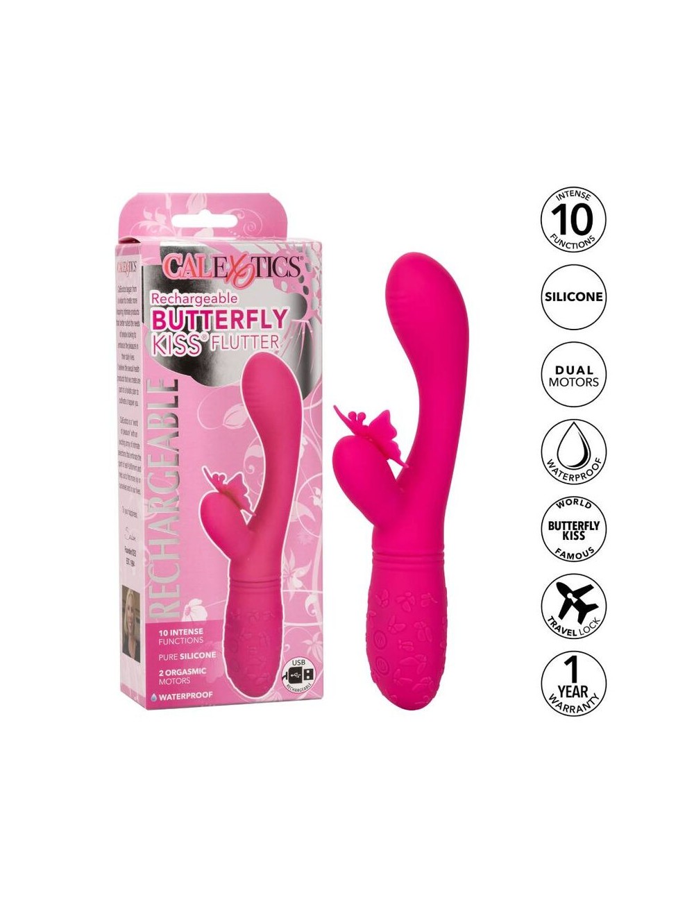 CALIFORNIA EXOTICS BUTTERFLY KISS FLUTTER ROSA CALIFORNIA EXOTICS BUTTERFLY KISS FLUTTER ROSA