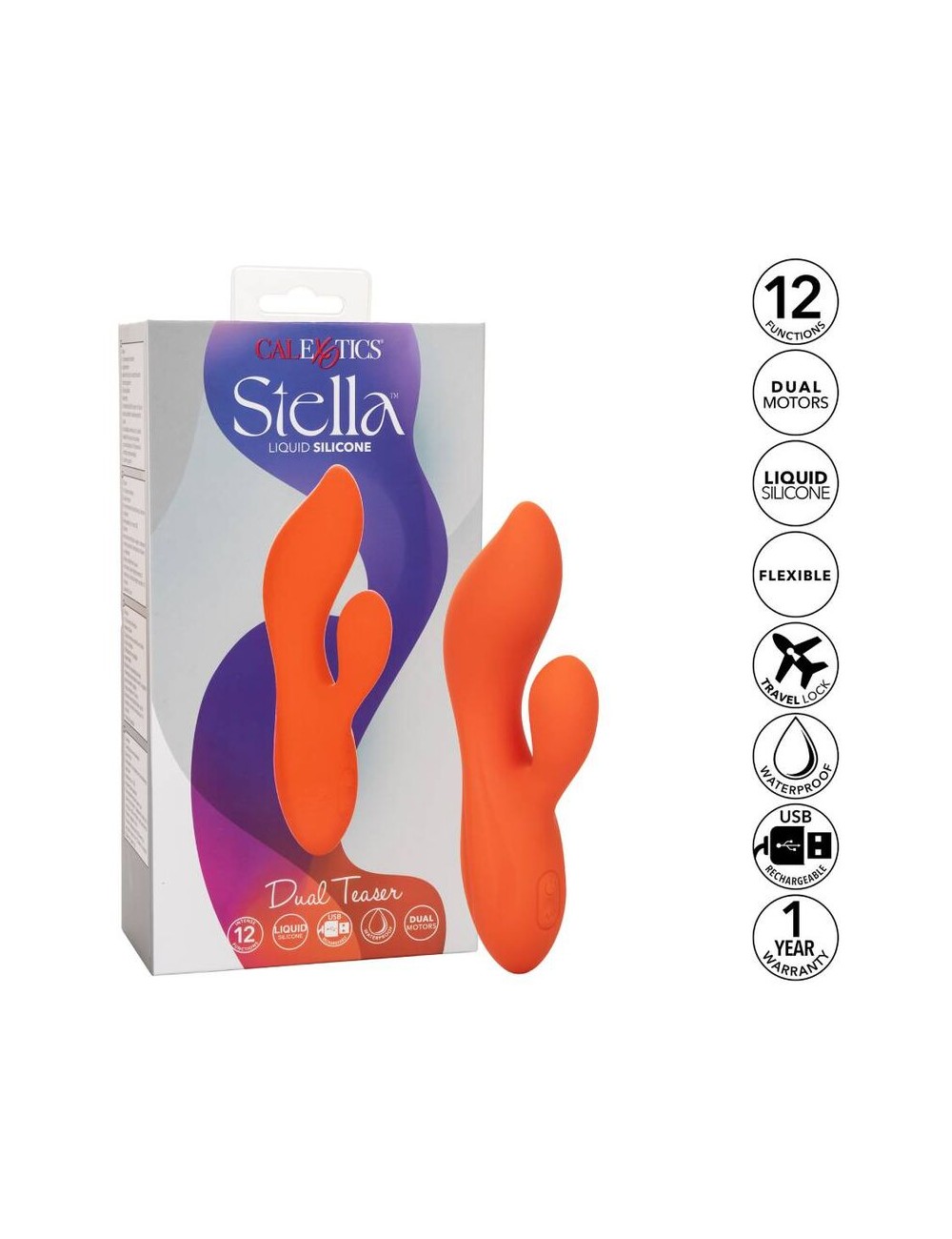 CALIFORNIA EXOTICS STELLA DUAL TEASER NARANJA CALIFORNIA EXOTICS STELLA DUAL TEASER NARANJA