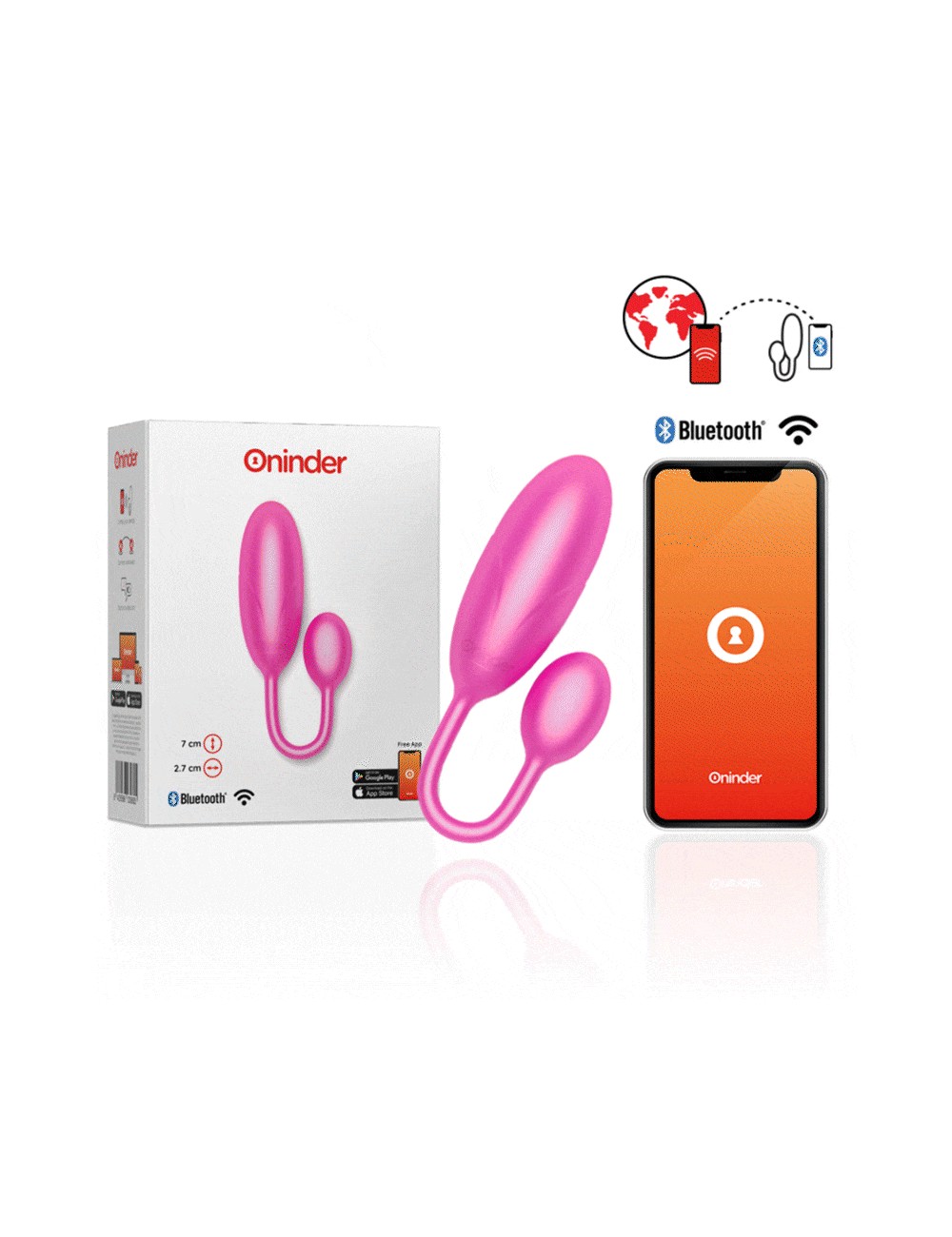 ONINDER - DENVER HUEVO VIBRADOR ROSA 7 X 2.7 CM FREE APP ONINDER - DENVER HUEVO VIBRADOR ROSA 7 X 2.7 CM FREE APP