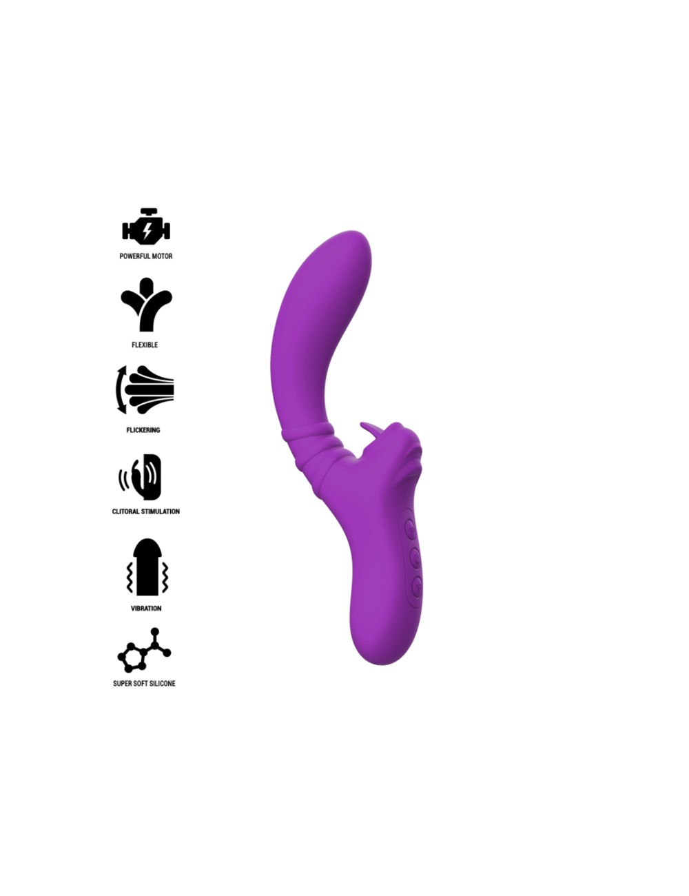 INTENSE - HARRY VIBRADOR FLEXIBLE CON LENGUA MORADO INTENSE - HARRY VIBRADOR FLEXIBLE CON LENGUA MORADO
