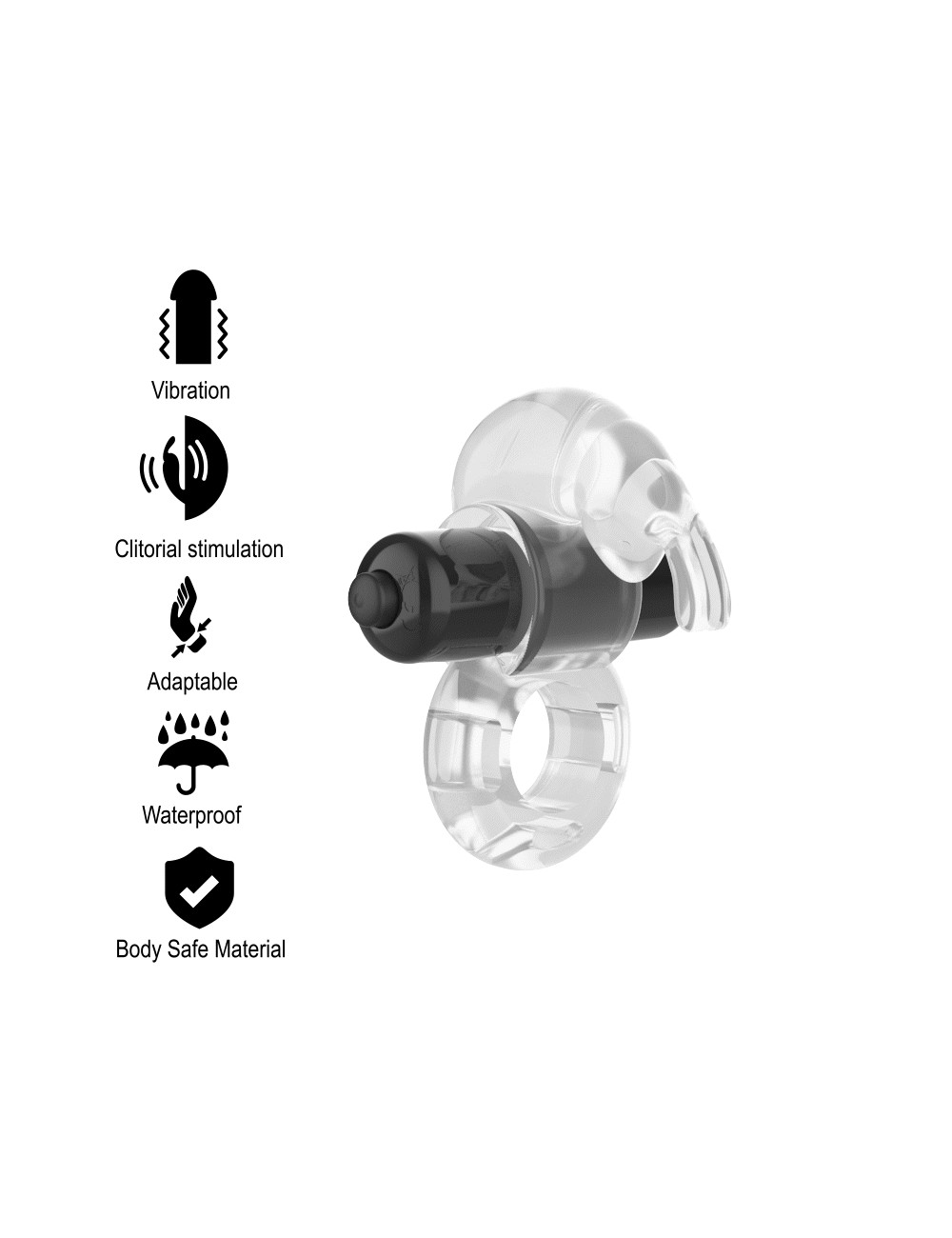 INTENSE - FRY ANILLO VIBRADOR TRANSPARENTE