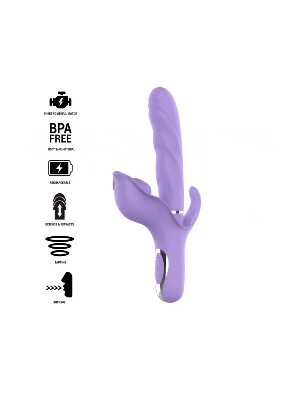 INTENSE - BILLIE VIBRADOR MULTIFUNCIÓN RECARGABLE SUCCIONADOR CON PULSADOR MORADO INTENSE - BILLIE VIBRADOR MULTIFUNCIÓN RECARGABLE SUCCIONADOR CON PULSADOR MORADO