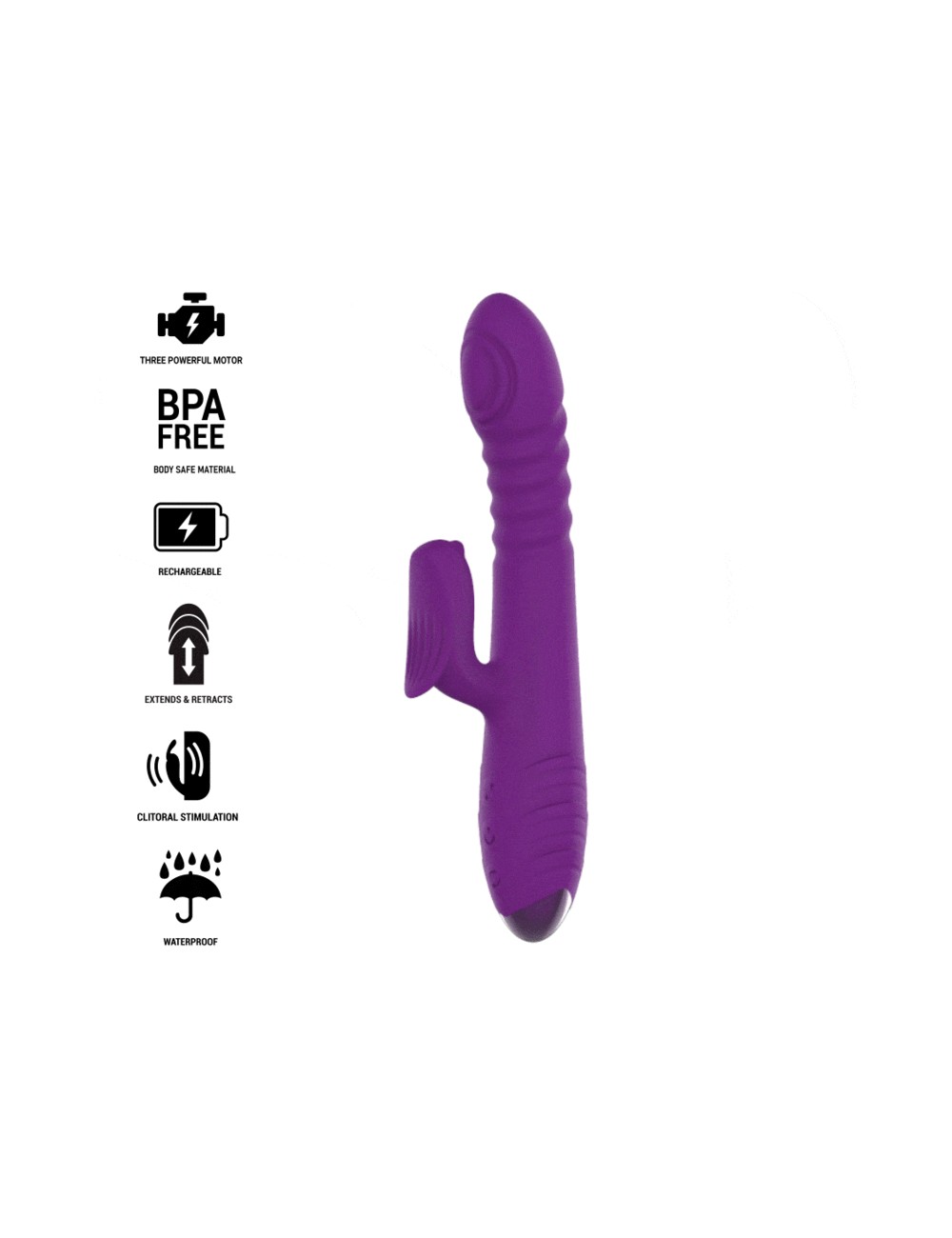 INTENSE - IGGY VIBRADOR MULTIFUNCIÓN RECARGABLE UP & DOWN CON ESTIMULADOR DE CLITORIS MORADO