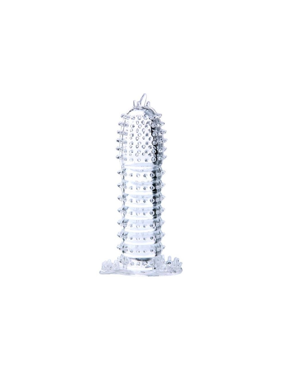 FUNDA PARA PENE CON PUNTOS ESTIMULANTES TRANSPARENTE 14 CM