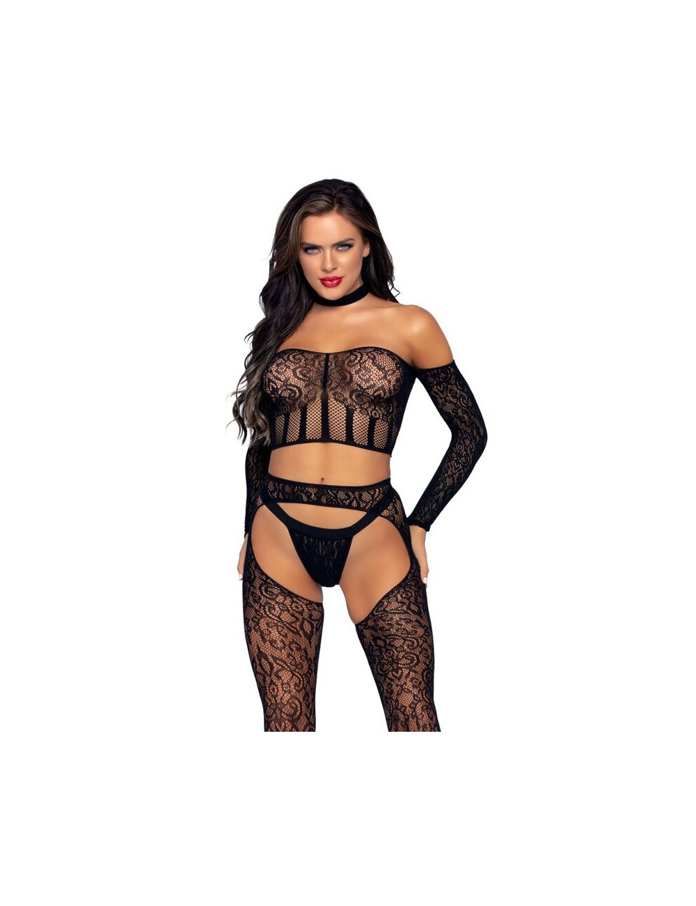 LEG AVENUE SET TRES PIEZAS TALLA UNICA LEG AVENUE SET TRES PIEZAS TALLA UNICA