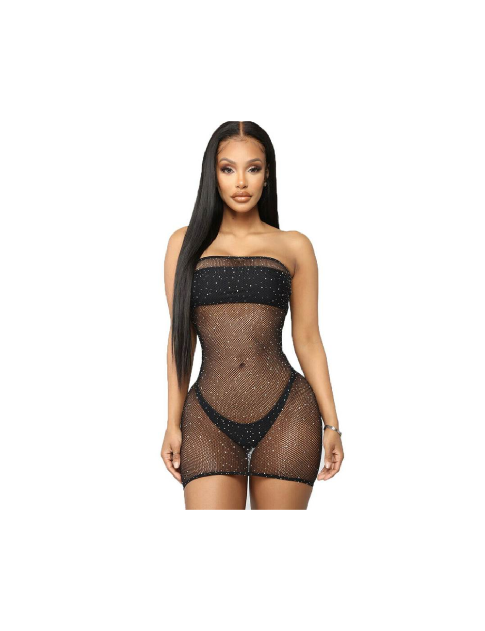 QUEEN LINGERIE VESTIDO CUERPO DE RED CON BRILLANTES S-L QUEEN LINGERIE VESTIDO CUERPO DE RED CON BRILLANTES S-L