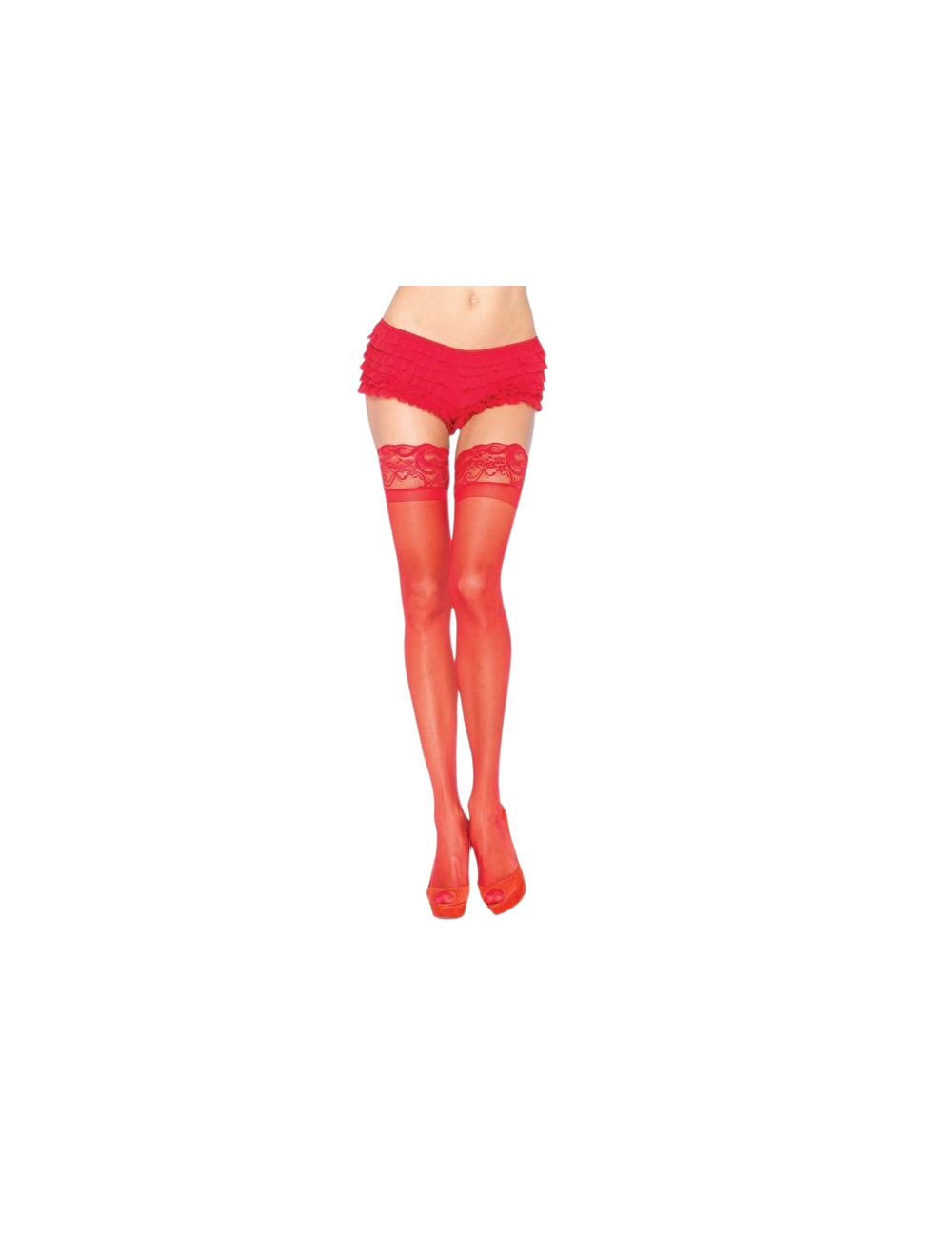 LEG AVENUE MEDIAS ROJAS CON ENCAJE AUTOADHESIVAS LEG AVENUE MEDIAS ROJAS CON ENCAJE AUTOADHESIVAS