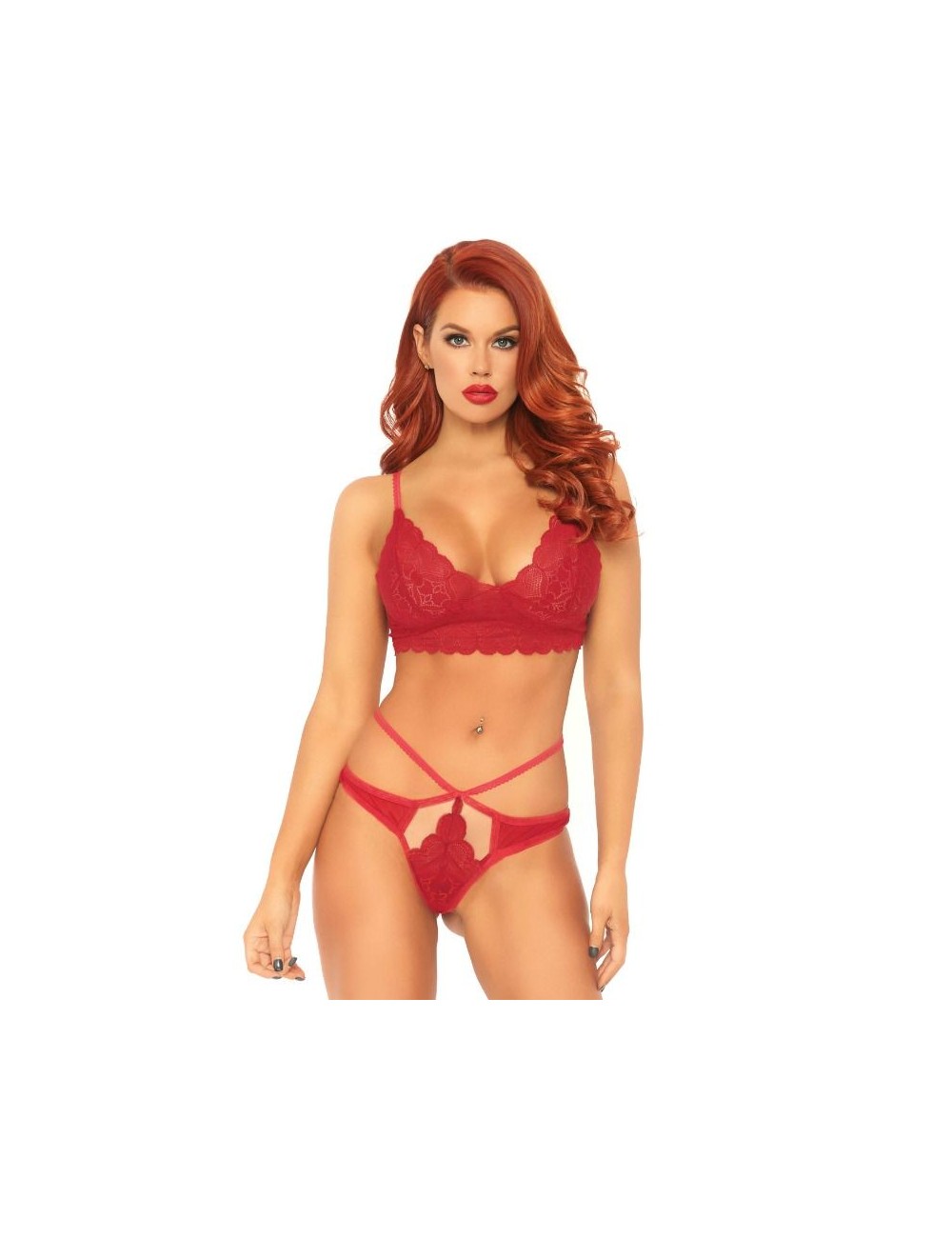 LEG AVENUE SET 2 PIEZAS CON TANGA DOBLE TIRANTA M/L LEG AVENUE SET 2 PIEZAS CON TANGA DOBLE TIRANTA M/L